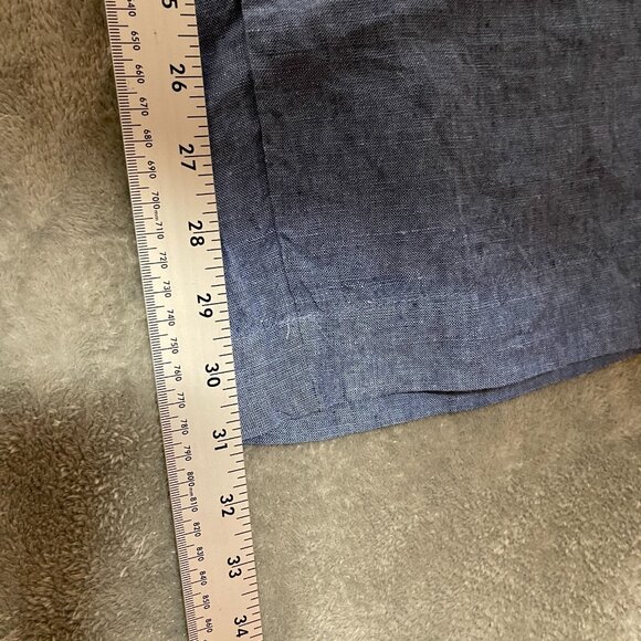 Charter Club Women 100% Linen Nautical Beachy High Rise Pull On Straight Pant L - Picture 10 of 12